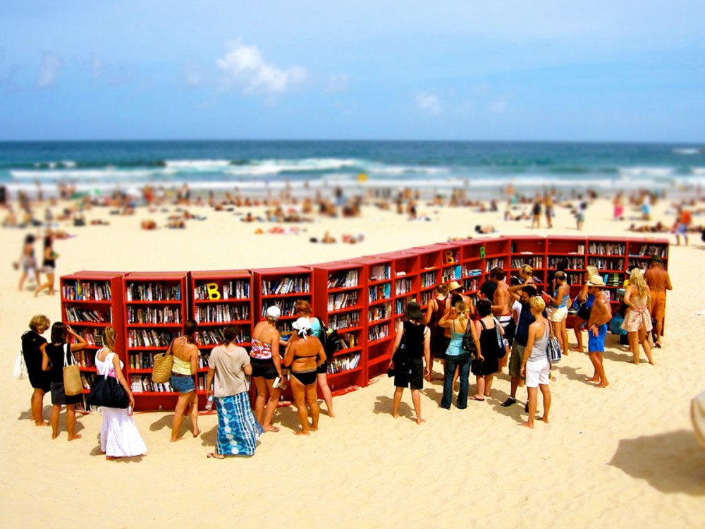 library on the beach